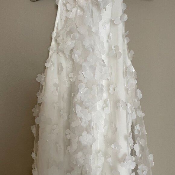 NEW! White Floral dress New York and company featured brand, Lena, 3D flowers. - Picture 10 of 13